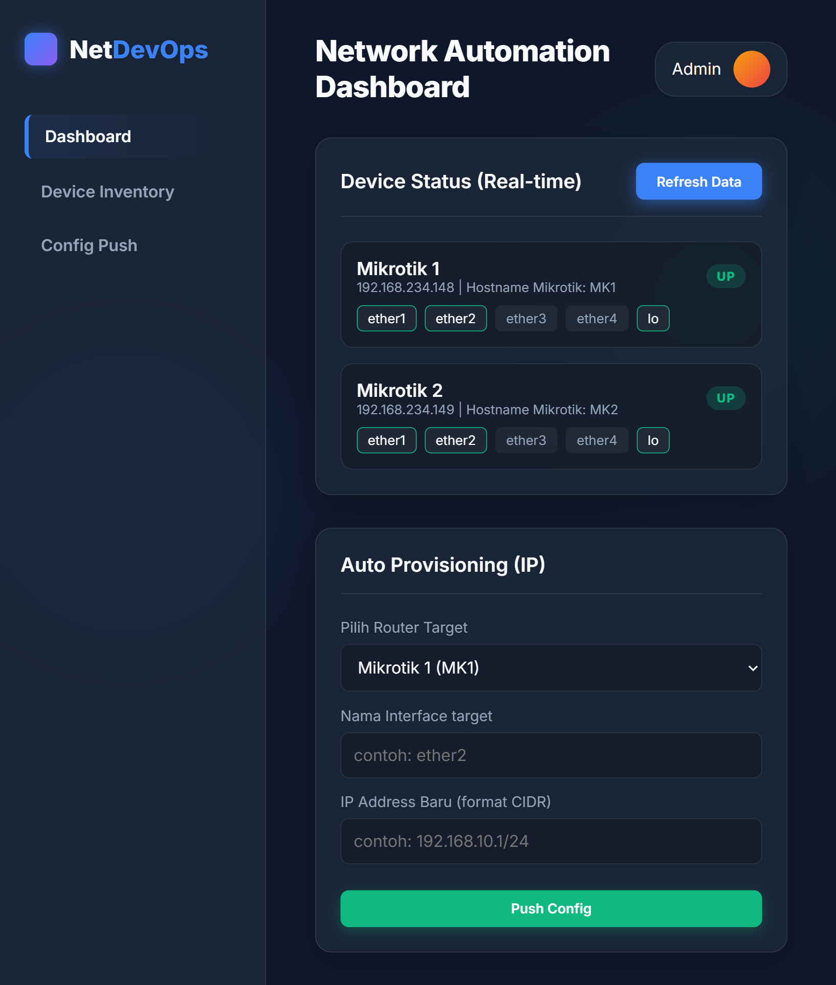 NetDevOps Dashboard